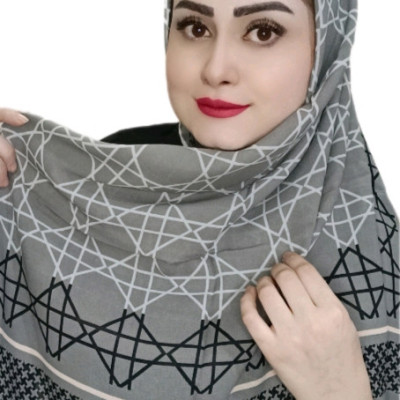 روسری حریر کرپ دست دوز