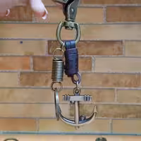 جاسوئیچی فلز و چرم طرح لنگر 