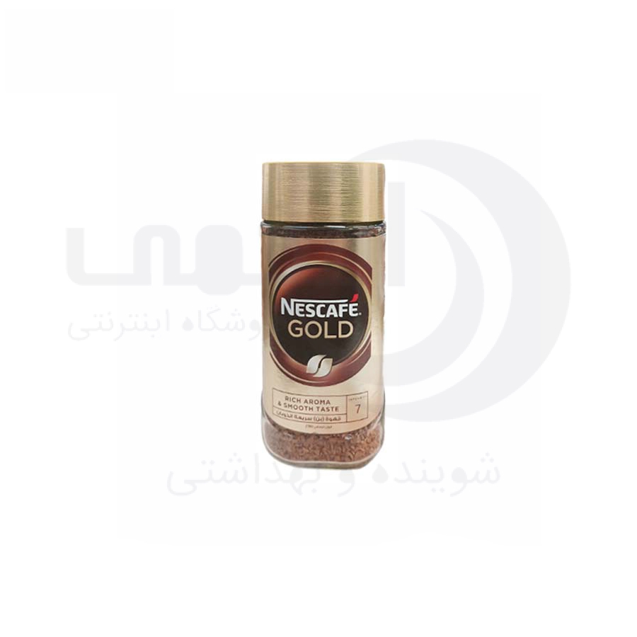 نسکافه گلد (nescafe) حاوی دانه‌های قهوه عربیکای وزن 190 گرم - فروشگاه اینترنتی افخمی