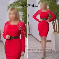 تونیک مجلسی زنانه و دخترانه ثمر مروارید پانچ شده