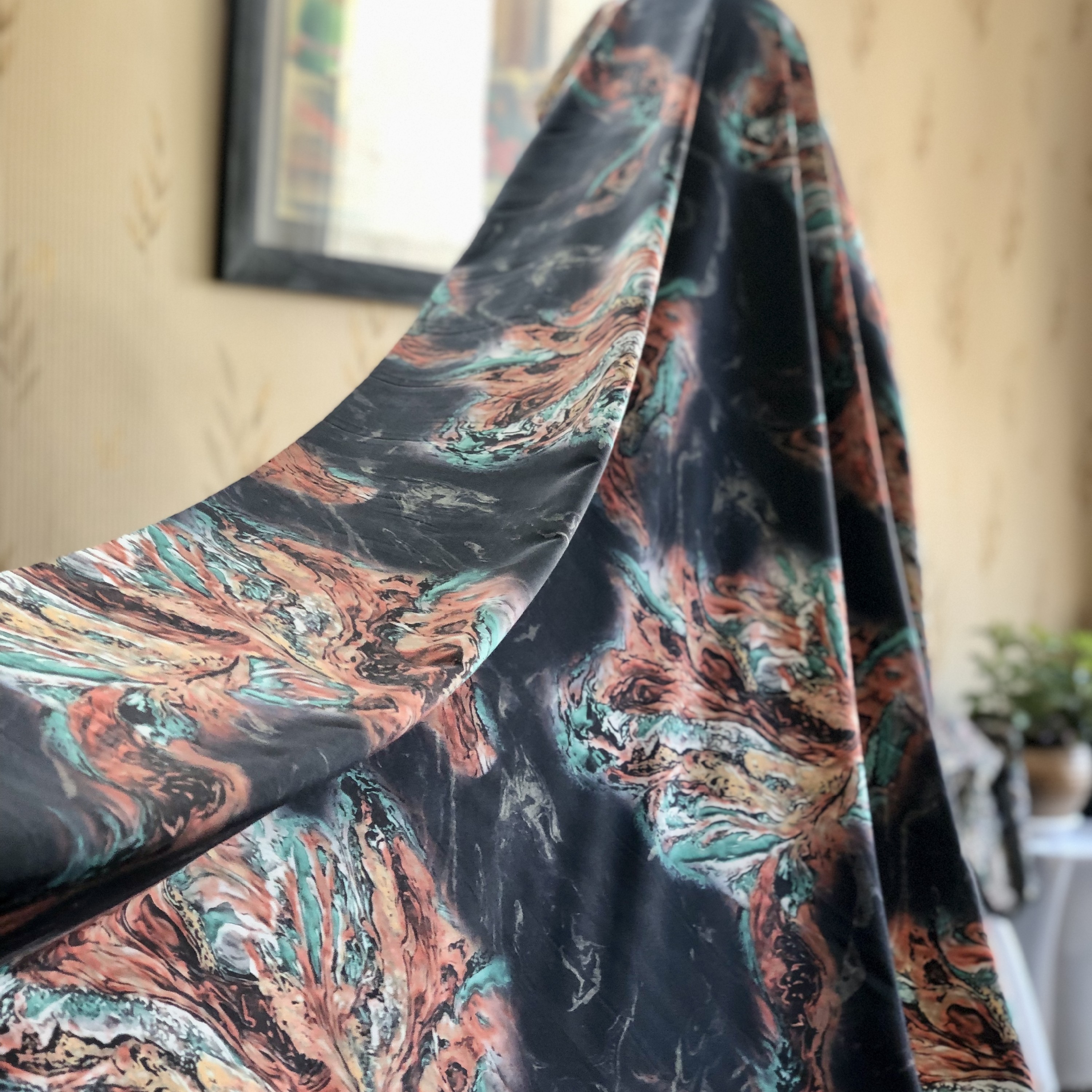 قواره پارچه چادر مجلسی میکرو ابریشم -طرح 1