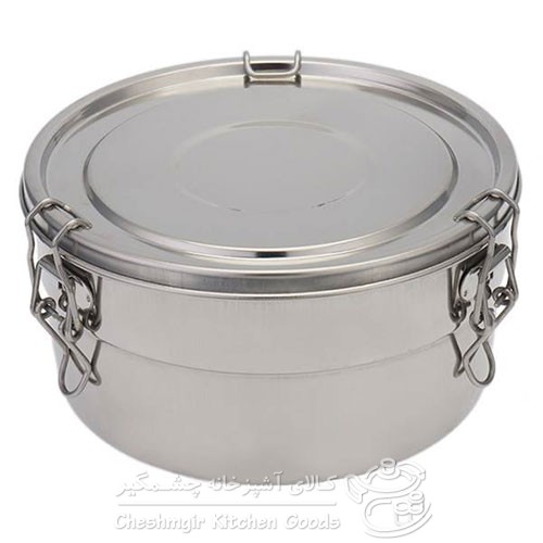 ظرف غذای استیل دو طبقه بزرگ نوین