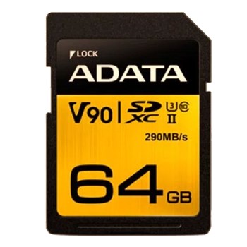 کارت حافظه SDXC ای دیتا مدل پریمیر وان UHS-II U3 V90 با ظرفیت 64 گیگابایت