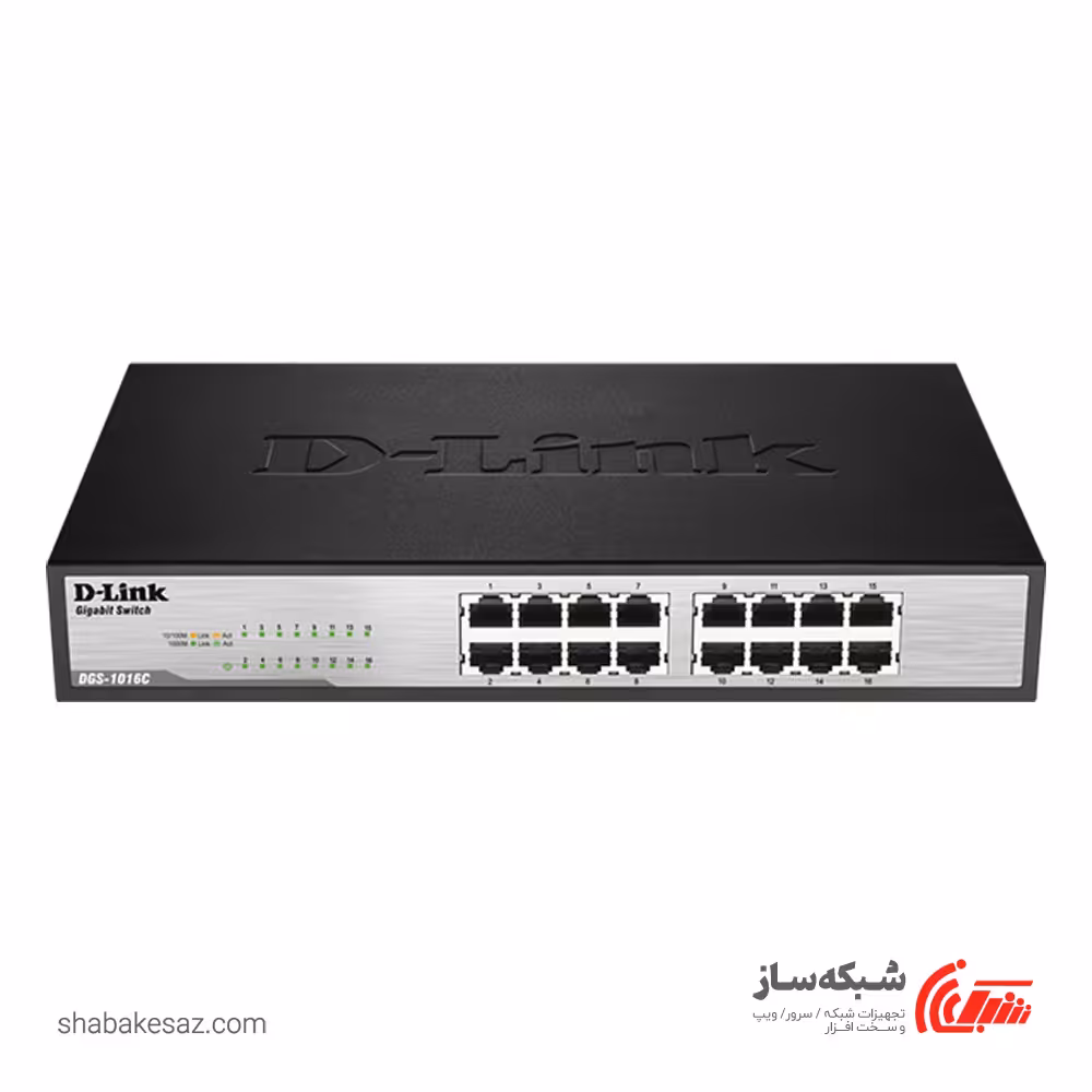 قیمت و خرید سوئیچ دی لینک D-Link DGS-1016C دسکتاپ-رکمونت 16 پورت 10/100/1000Mbps - شبکه ساز