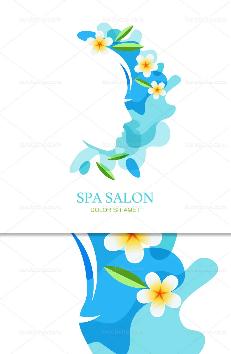 وکتور لوگو سالن زیبایی آبی | گرافیک با طعم تربچه