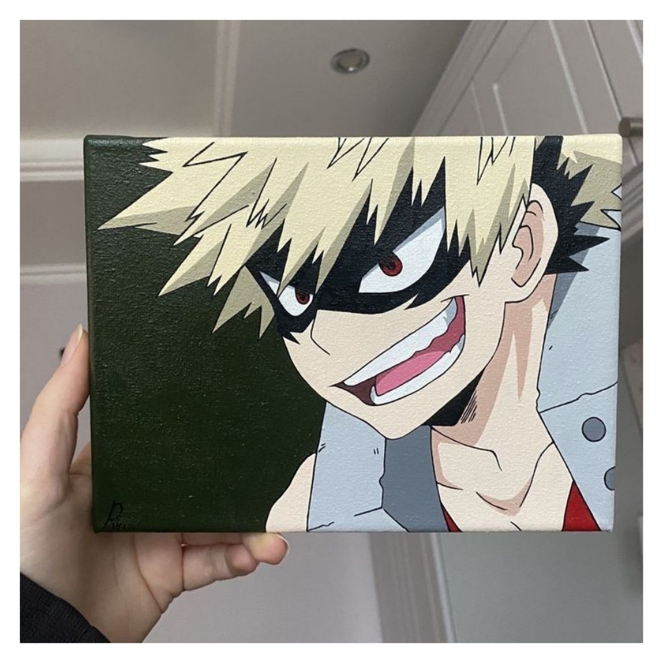 تابلو رنگ روغن مدل انیمه آکادمی قهرمان من طرح باکوگو