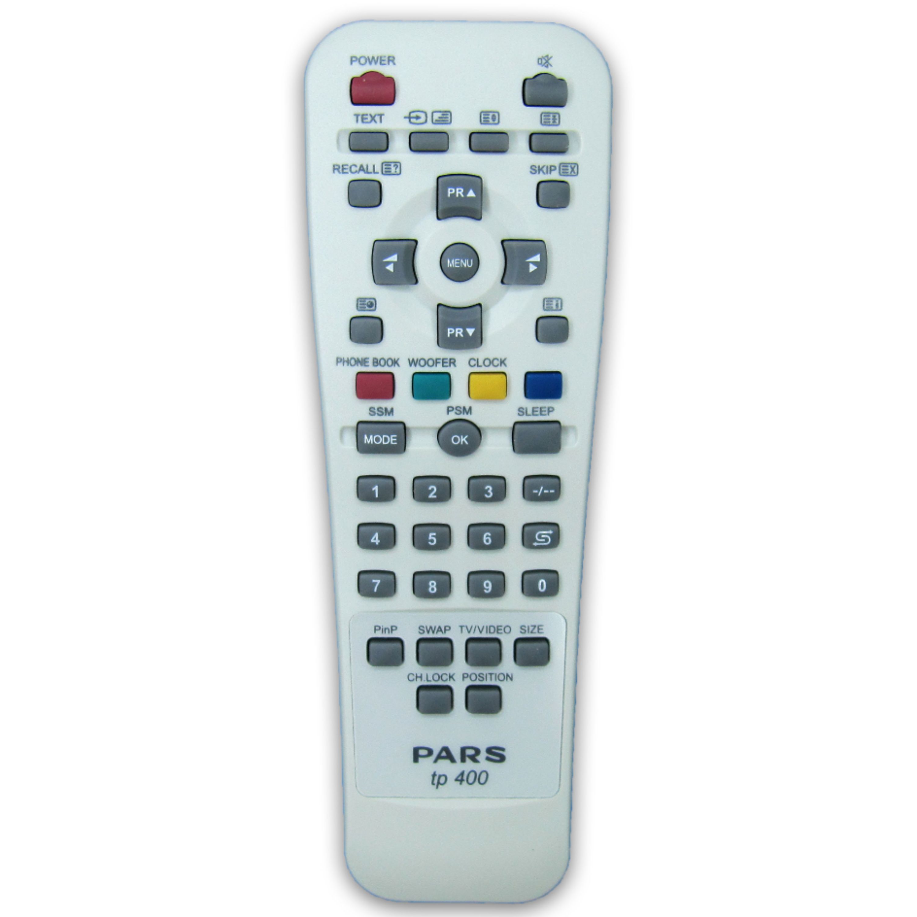 کنترل تلویزیون پارس PARS مدل TP 400 (اصلی)