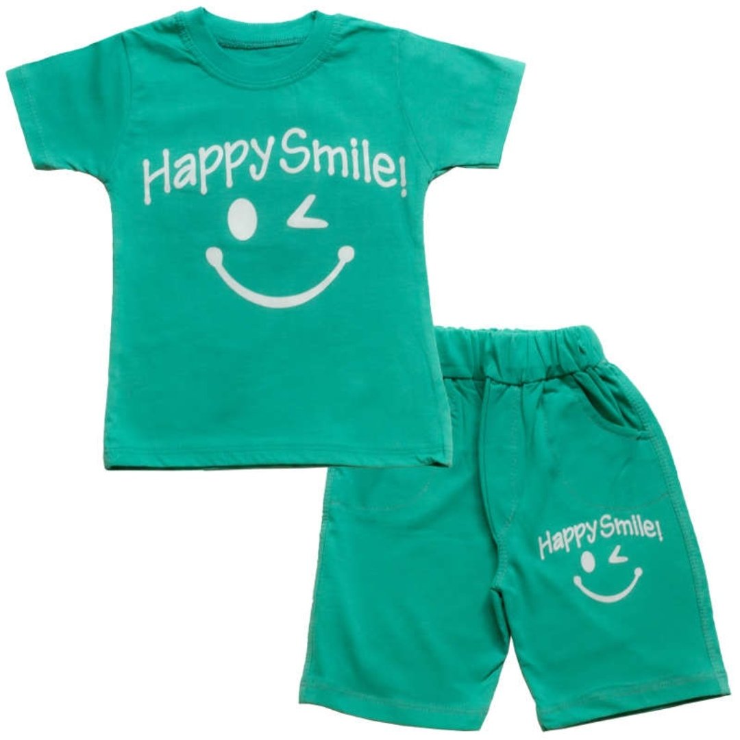 ست تی شرت و شلوارک پسرانه مدل لبخند کد 117