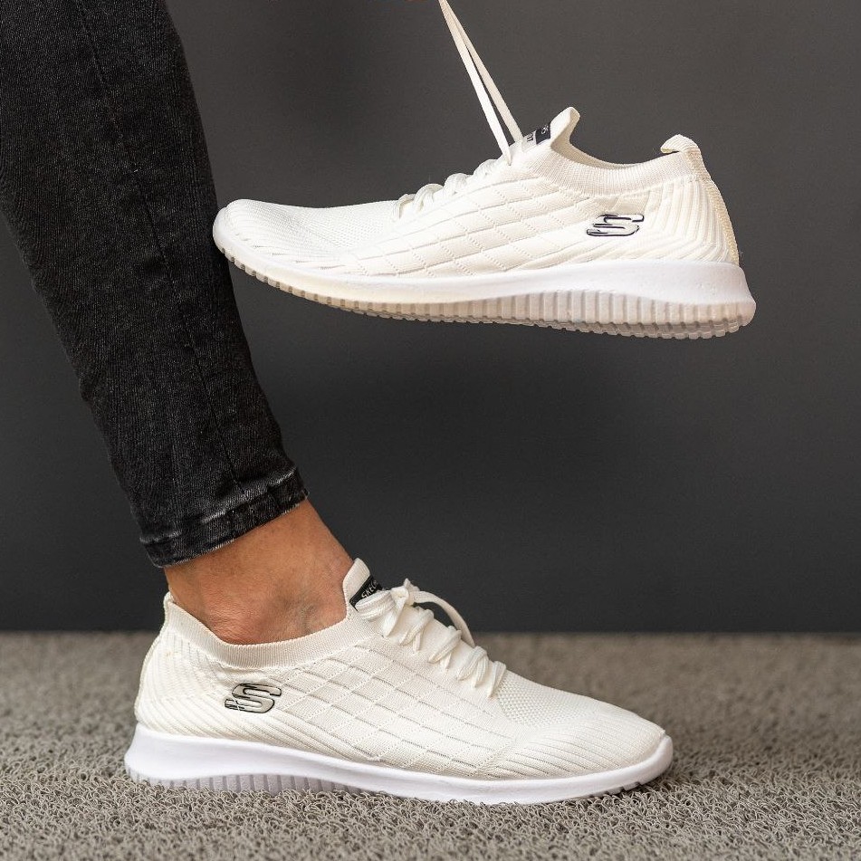 کتونی جورابی راحتی مردانه تمام سفید تک سایز 44