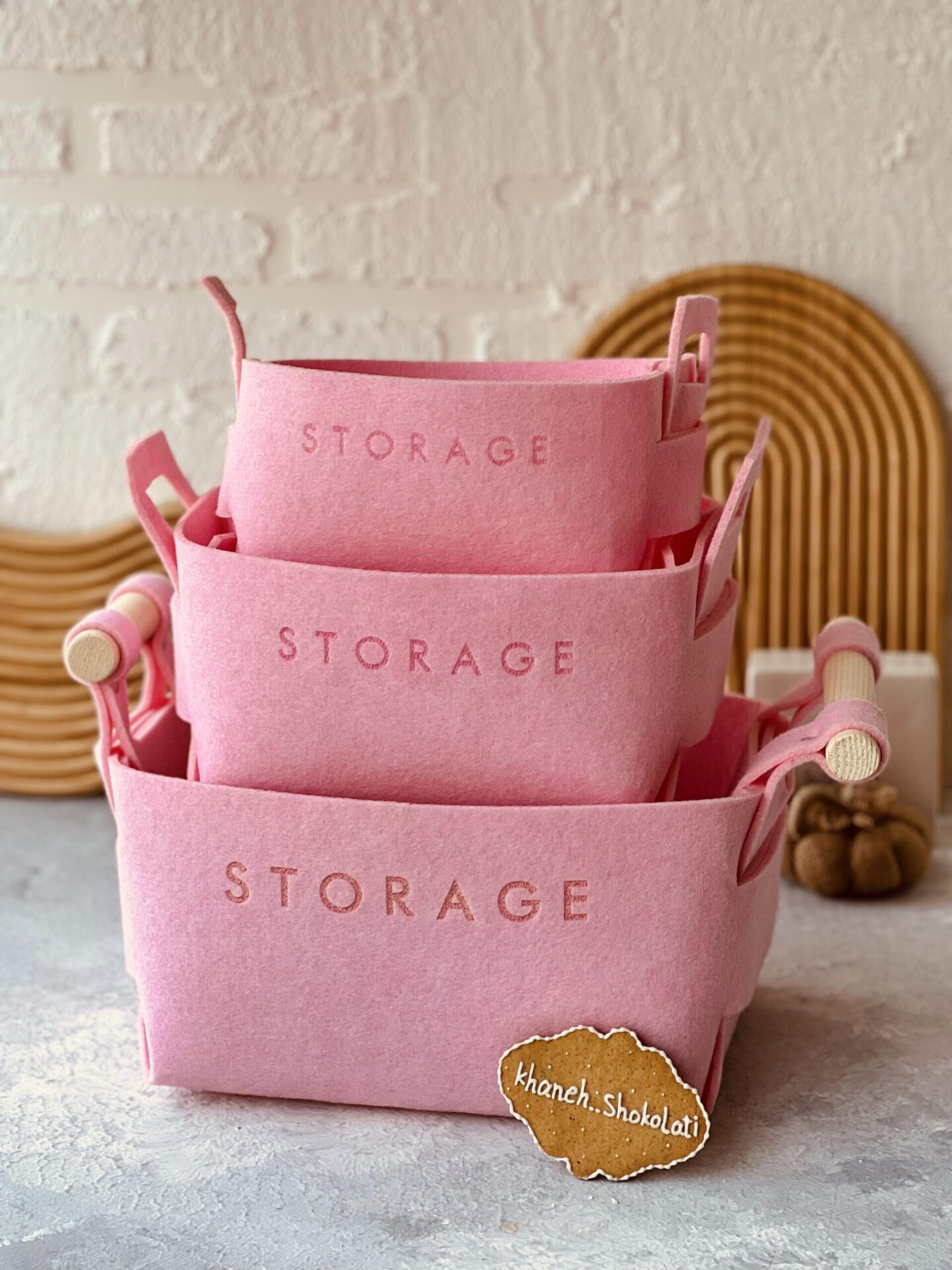 باکس نمدی صورتی