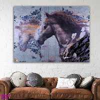 تابلو بوم نقاشی خط چارگوش طرح خوش خرامان می‌ روی مدل 2826