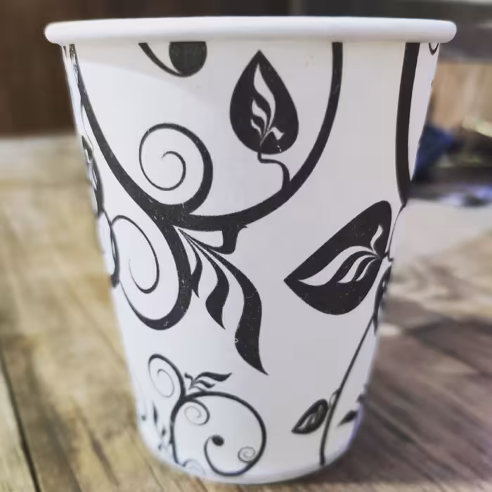 لیوان کاغذی220 سی سی تک جداره طرح مشکی مناسبتی(مخصوص محرم) کارتن 2000 تایی