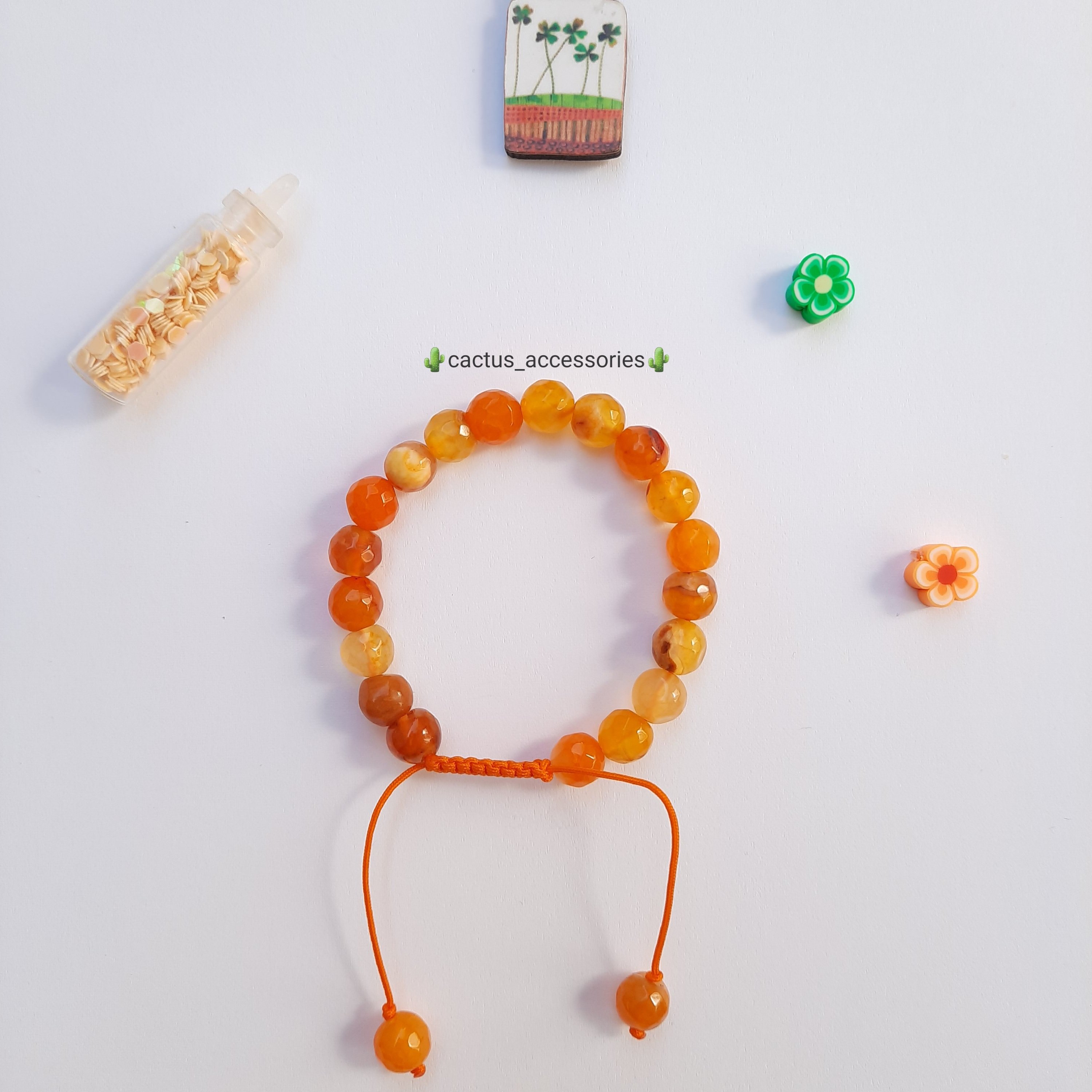 دستبند سنگ نارنجی قابل تغییر سایز