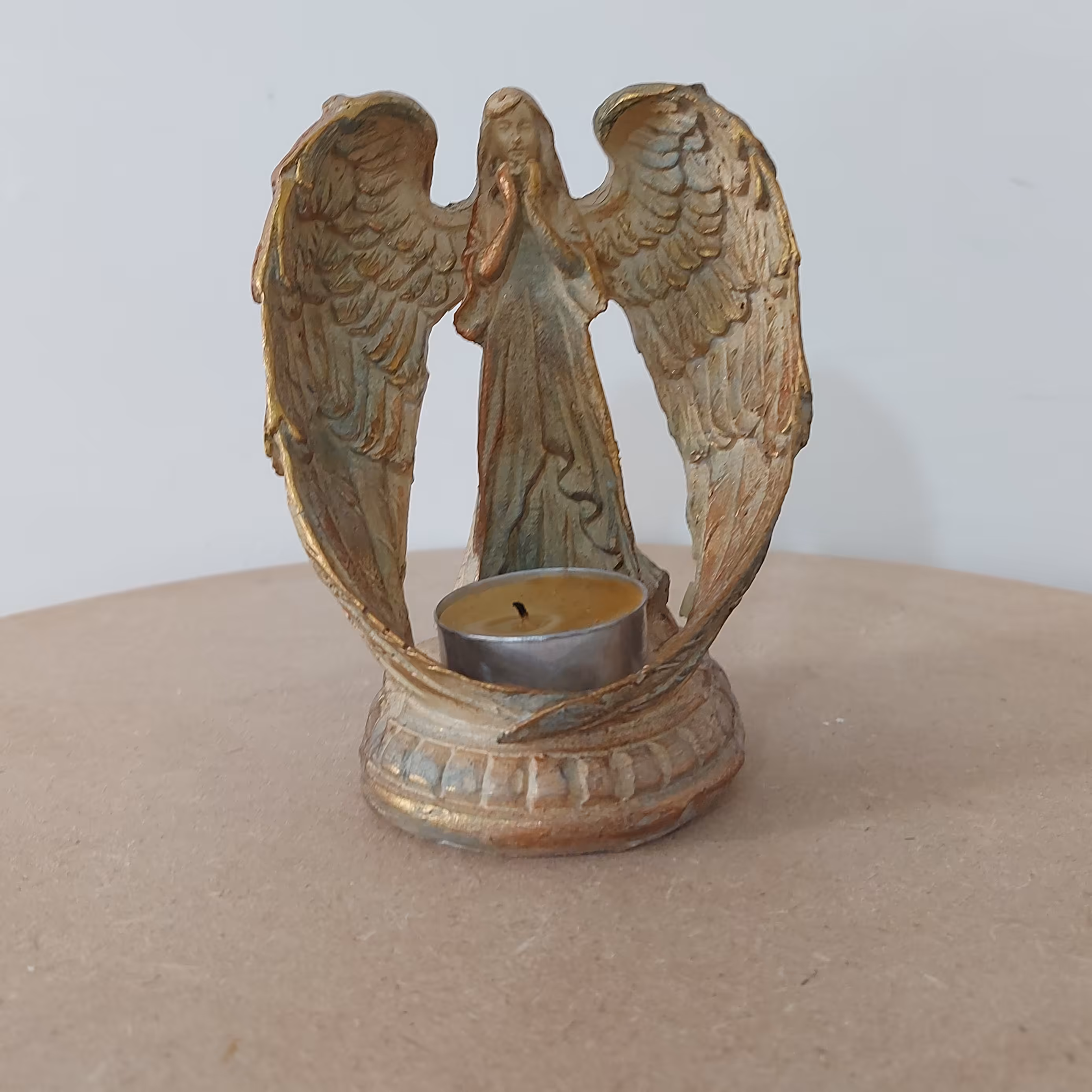 جا شمعی فرشته پتینه کاری شده پلی استر