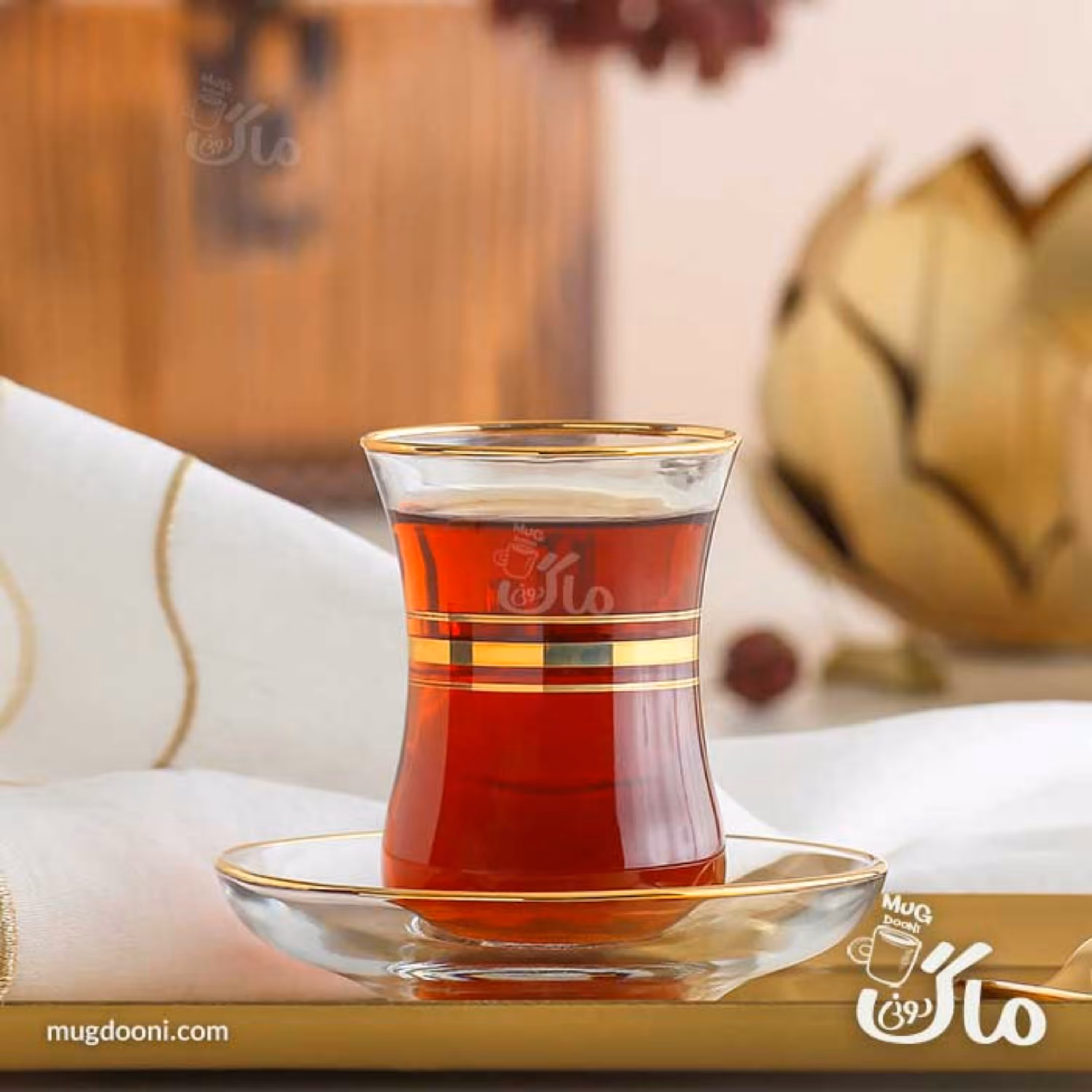 ست استکان نعلبکی 12 پارچه لاو LAV لب طلا ترک اصل