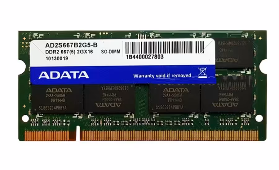 رم لپ تاپ ای دیتا با فرکانس 667 مگاهرتز و حافظه 2 گیگابایت