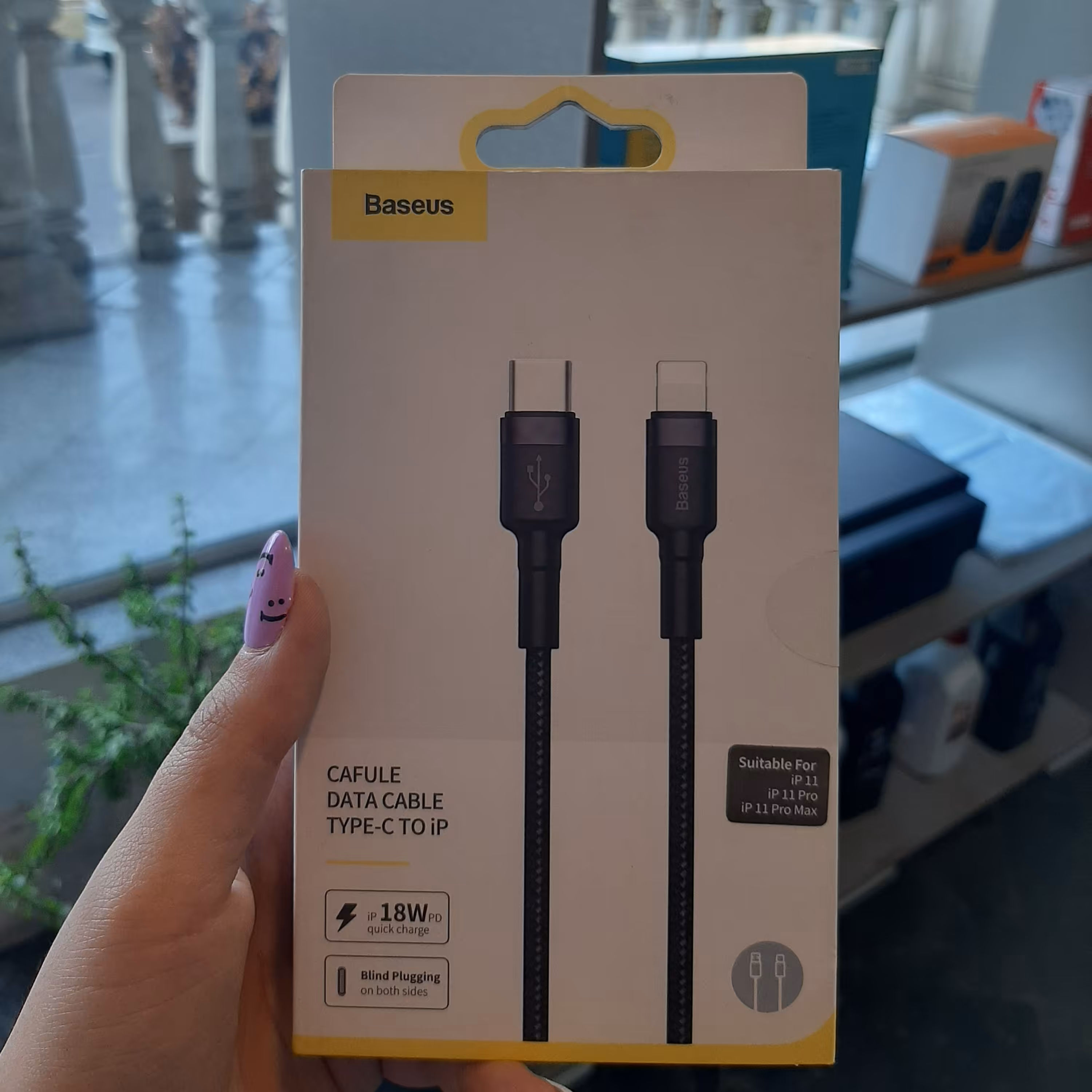 کابل شارژ بیسوس 
baseus cafule cable Type_c to IP 18W 1m