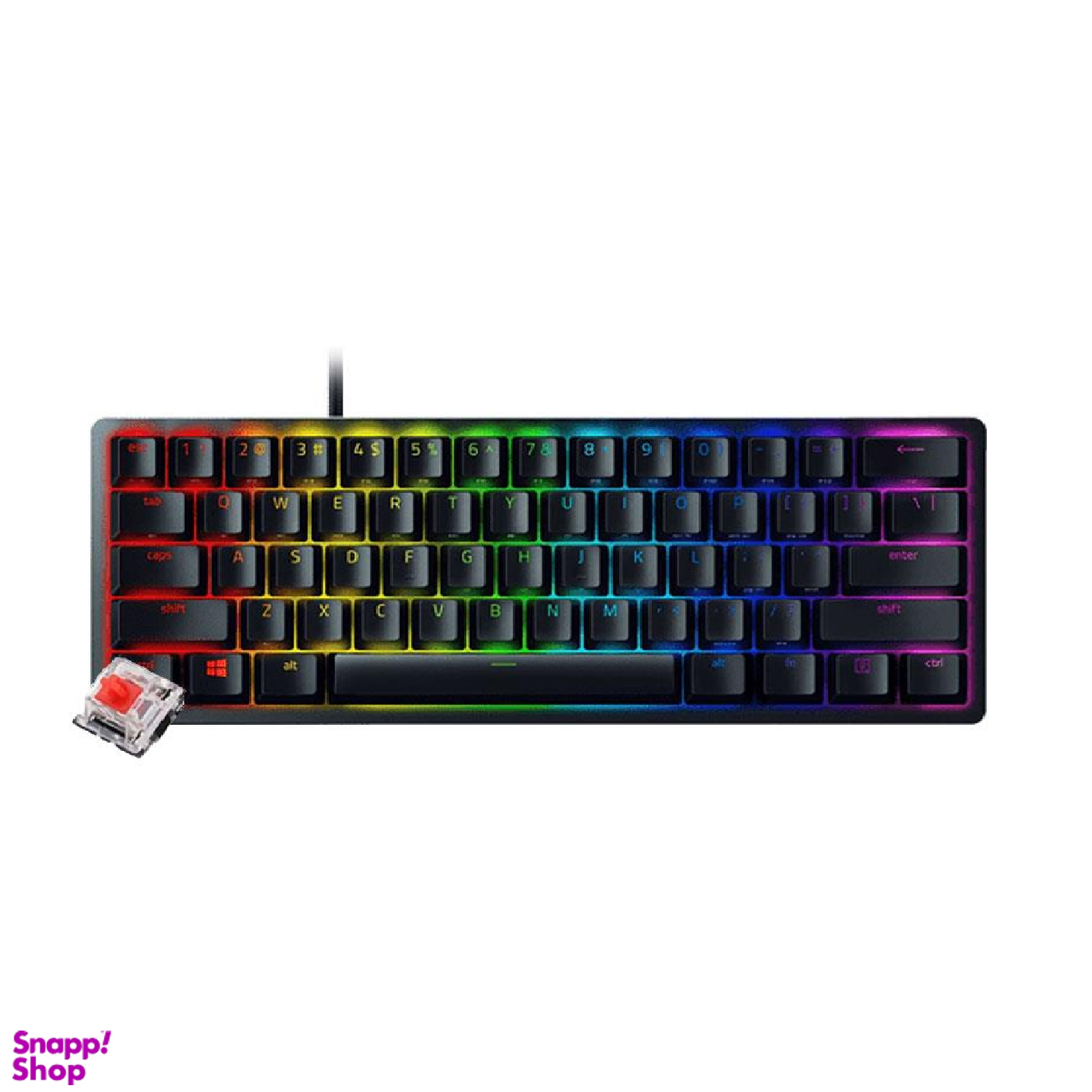 کیبورد گیمینگ سیمی ریزر (Razer) مدل Huntsman Mini با سوییچ قرمز