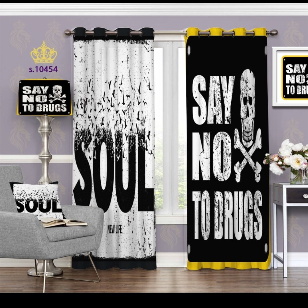 پرده اتاق خواب پسرانه دو قواره طرح فانتزی کد S10454