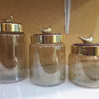 بانکه شیشه ای درب چوبی بلبل