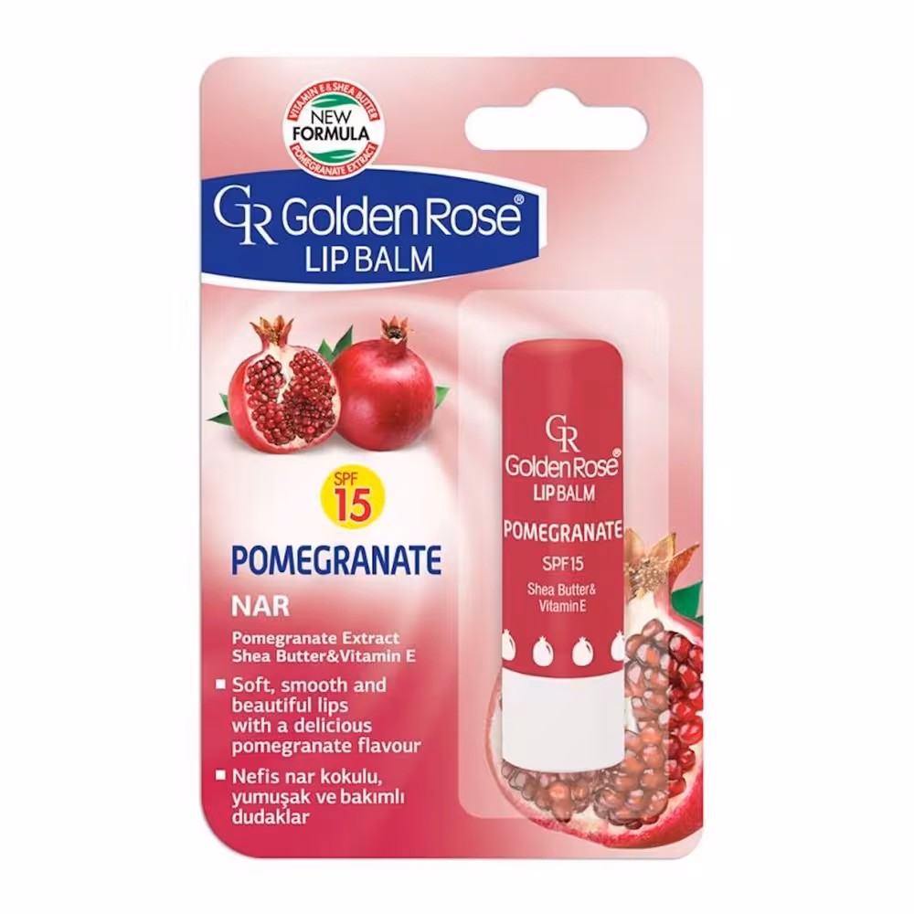 بالم لب مرطوب کننده گلدن رز حاوی عصاره انار با SPF15