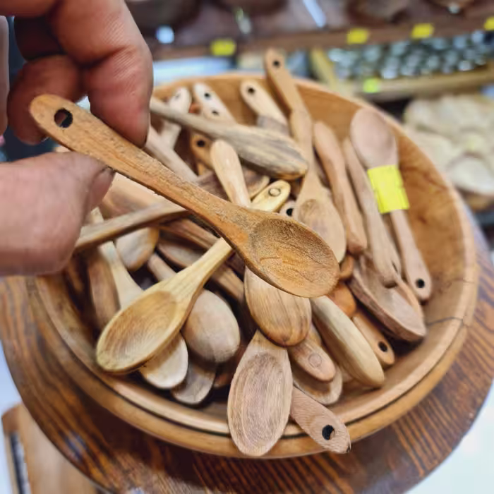 قاشق چوبی ادویه سایز10 س.م