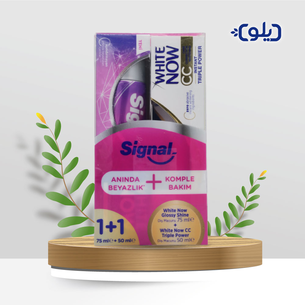 خمیر دندان سیگنال وایت ناو مدل Glossy Shine مکمل سفیدکننده CC