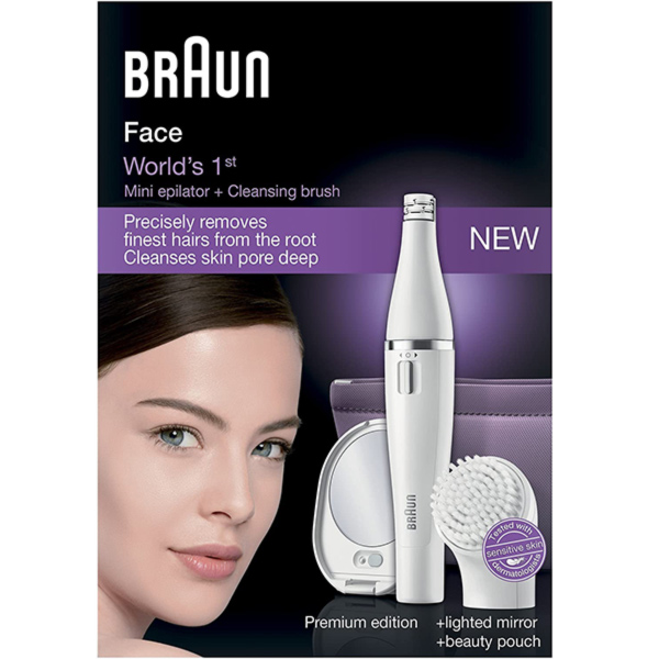 اپیلاتور دوکاره کوچک باتری خور صورت Braun | با برس پاک کننده صورت