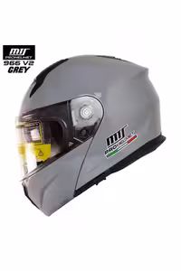 کلاه کاسکت موتورسیکلت خاکستری موتور 966 V2 Jaw ایمنی ناردو گری را باز کرد ام تی اس MTS