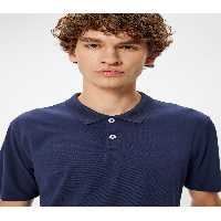 تی شرت یقه پولو آبی مردانه پنبه آستین کوتاه SLIM T POLO YAKA Koton
