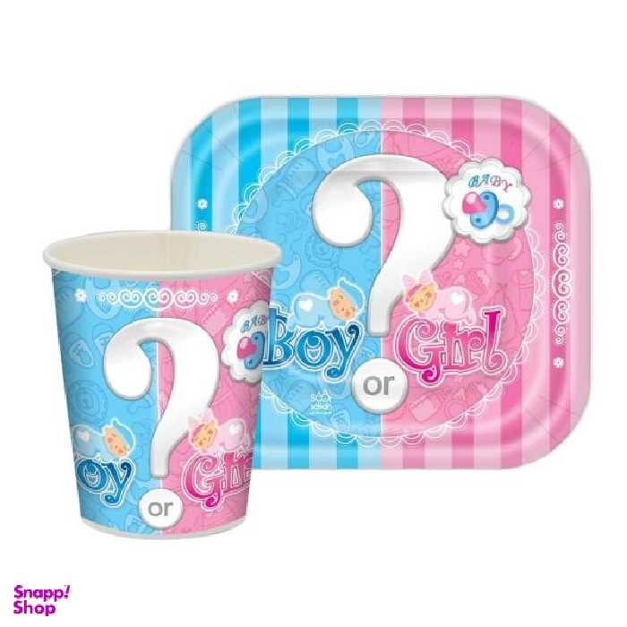 پیش دستی و لیوان یکبار مصرف مدل تعیین جنسیت 20 عددی