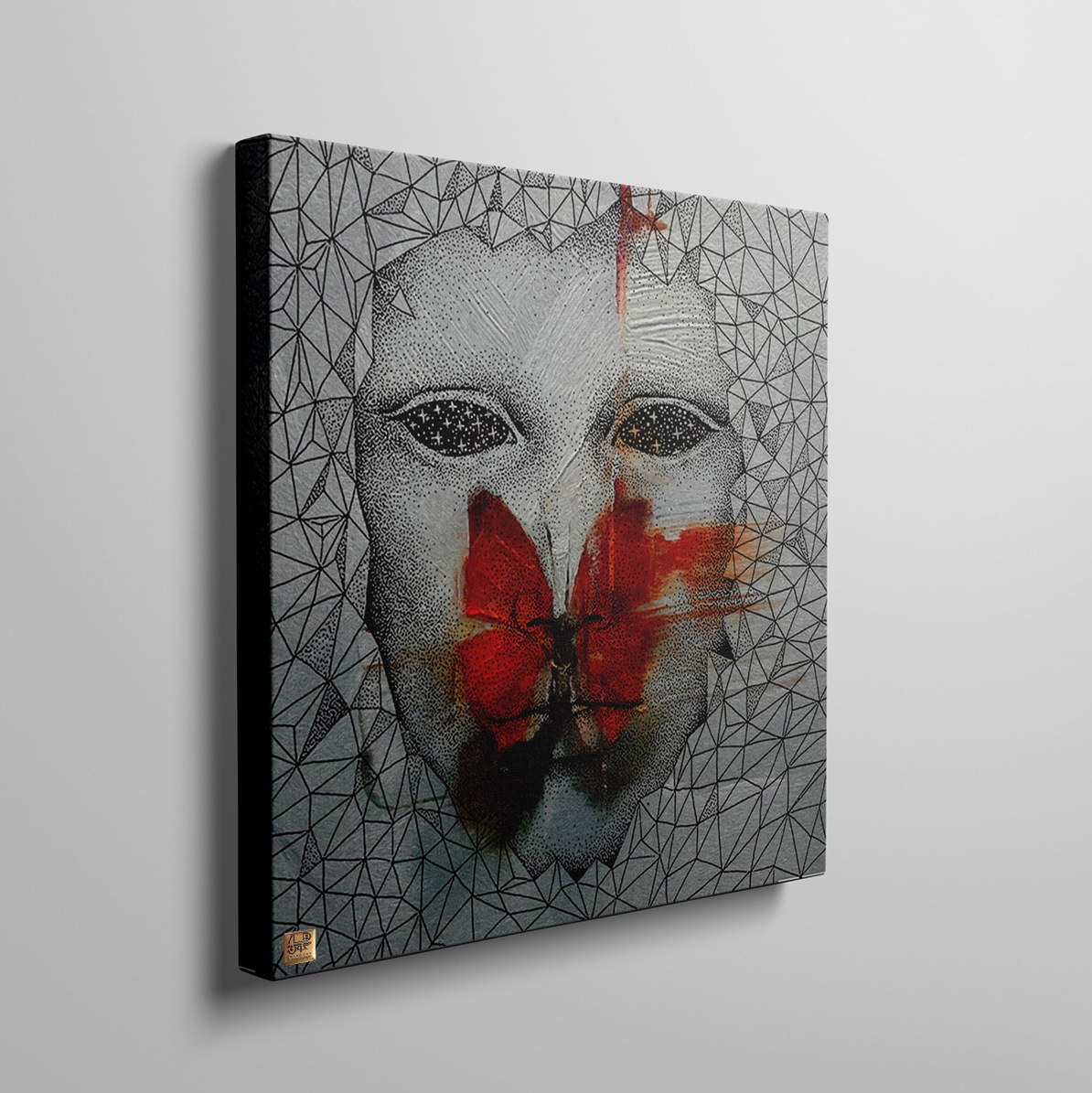 تابلو تلفیقی نقاشیخط دیجیتال آرت گالری چارگوش  2906