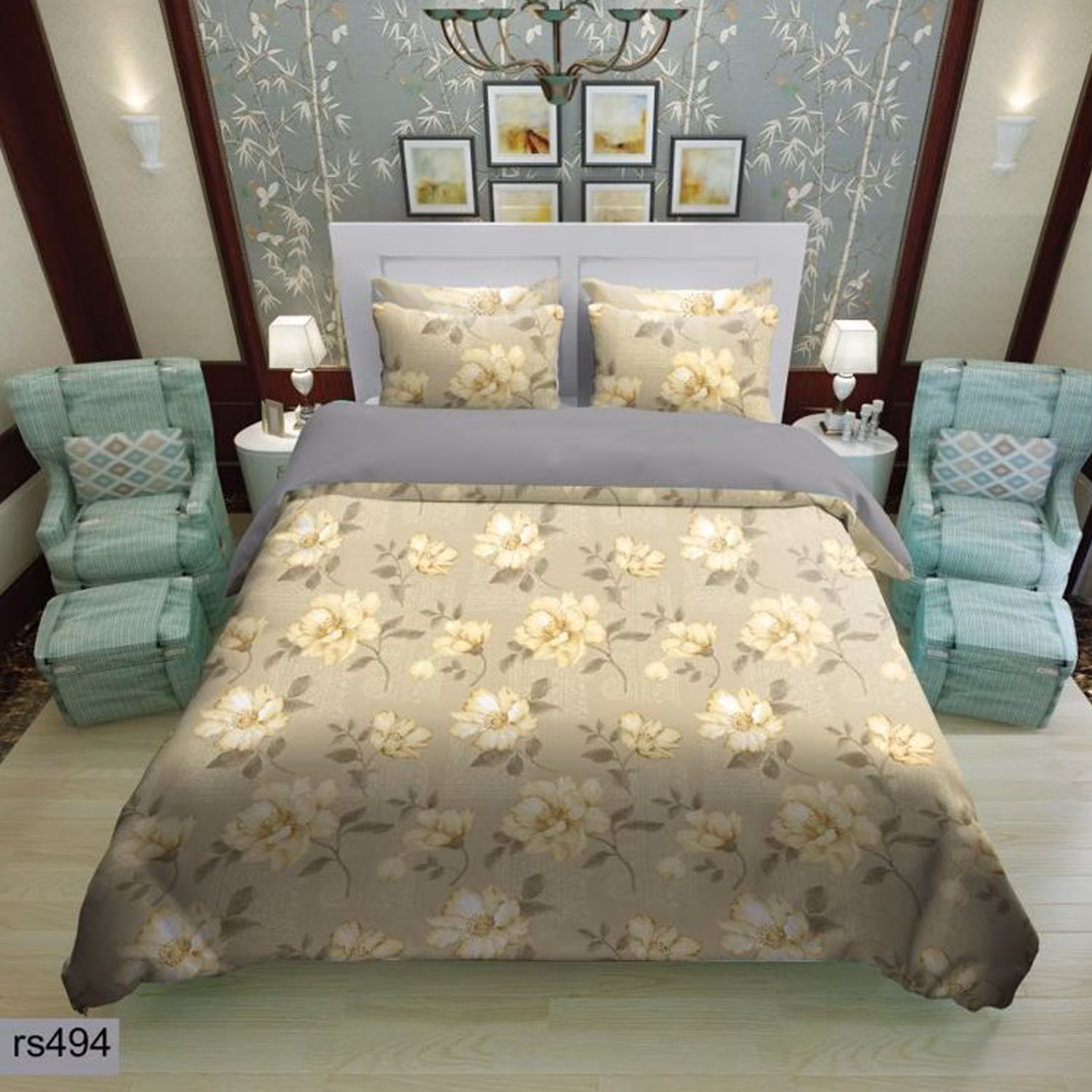 سرویس روتختی 1 نفره تنسل چاپی برندترک لند (Turk Land)  کد rs 494