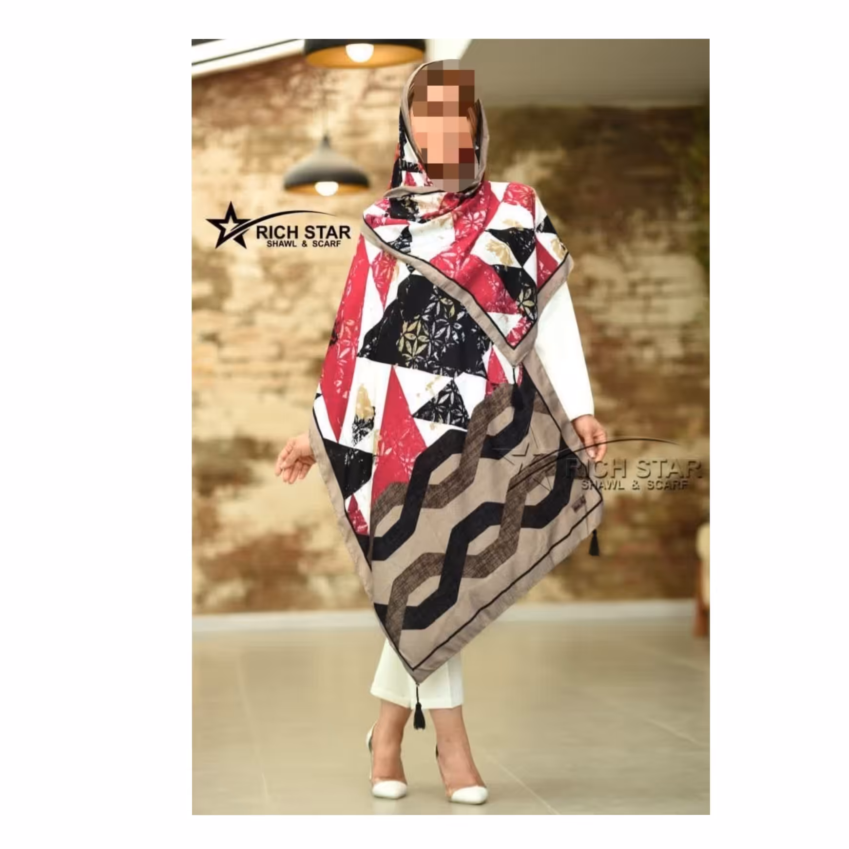 شال اسپرت.طرح هندسی.فوق العاده خاص   ( 