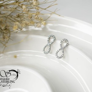 گوشواره نقره طرح بینهایت