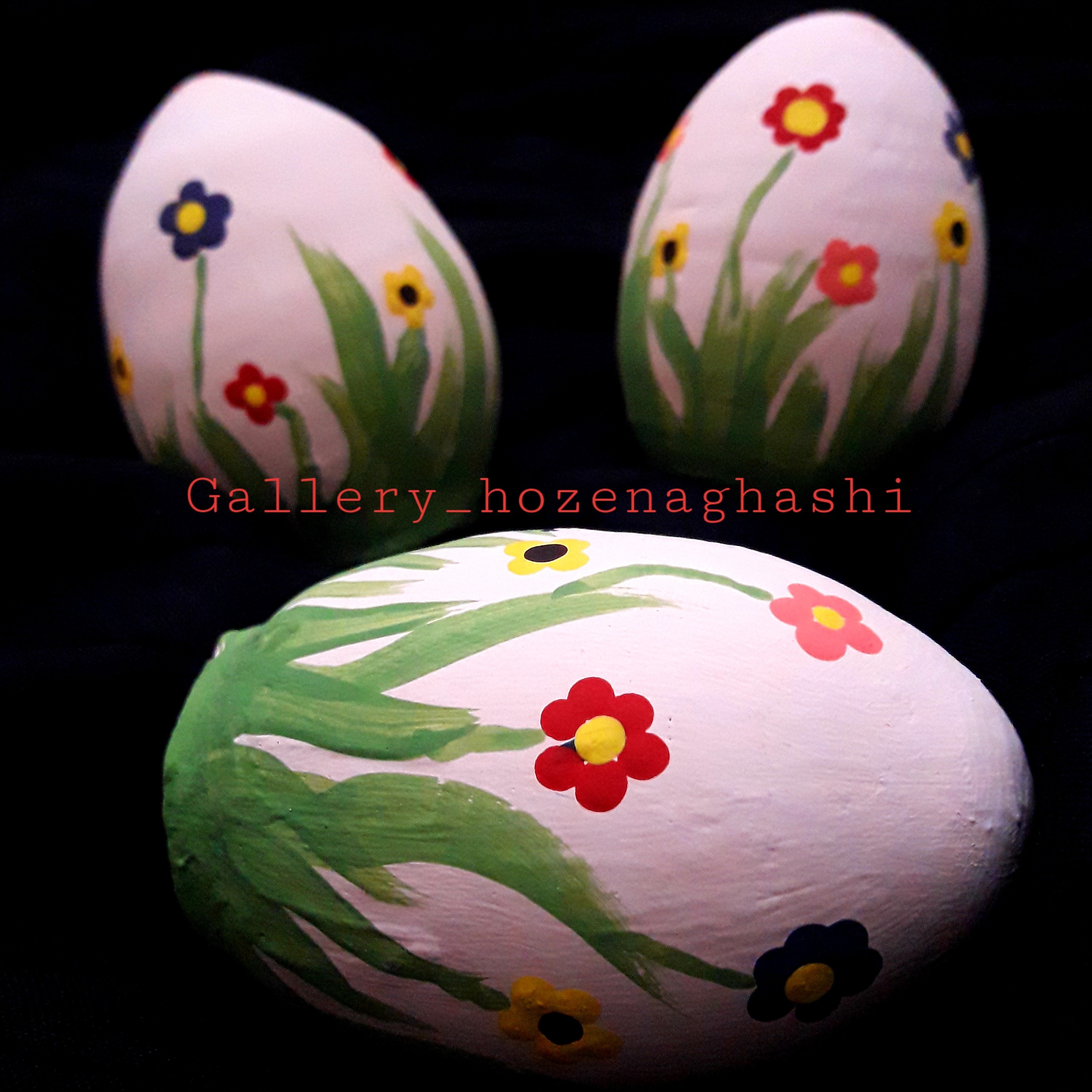 تخم مرغ سفالی طرح گل