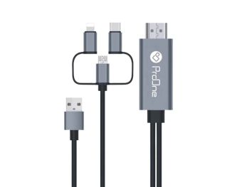 کابل تبدیل HDMI به USB-C / microUSB / لایتنینگ پرووان مدل ProOne PCH70 طول 1.8متر