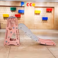 سرسره کودک هپی صورتی با حلقه بسکتبال کد P/PS5147/A