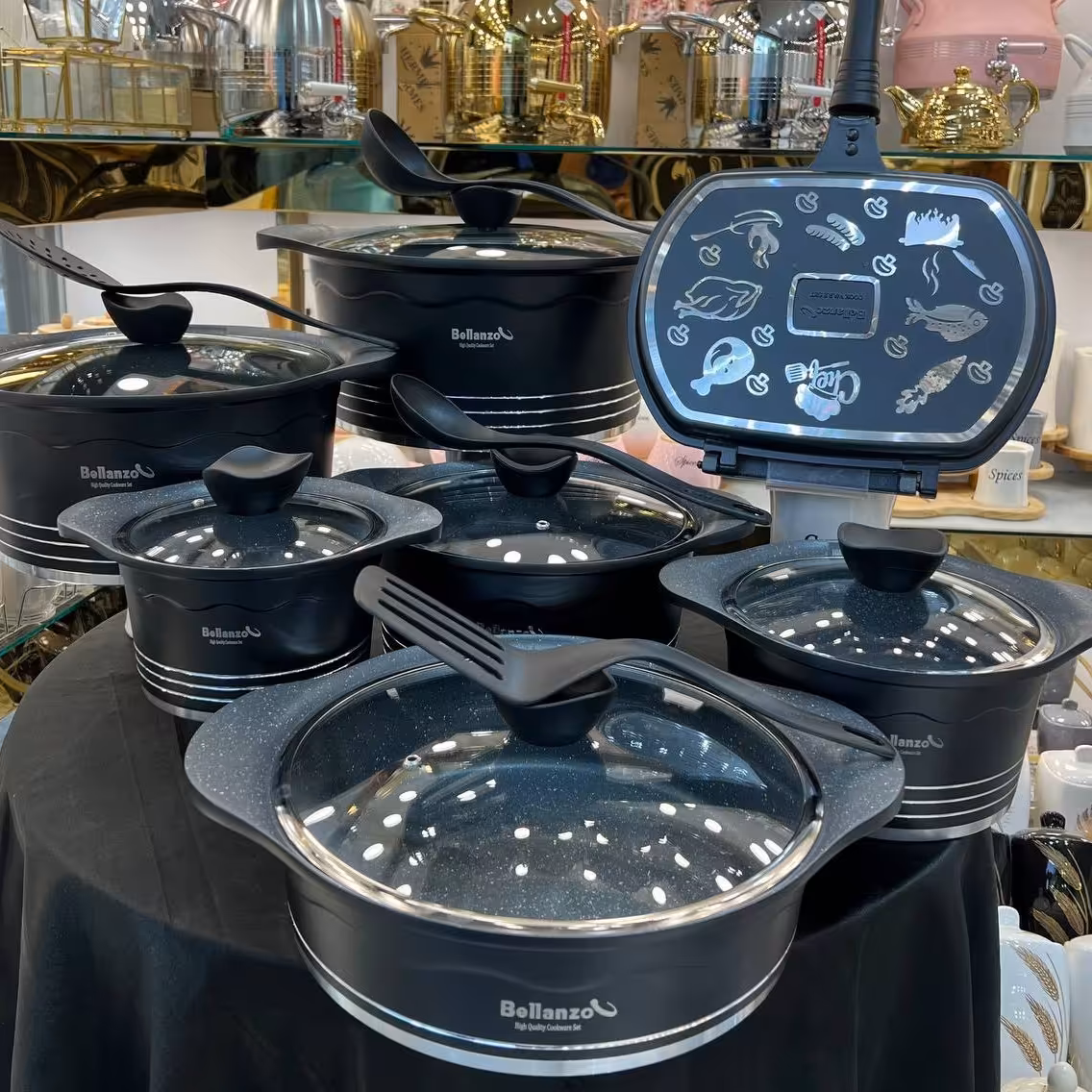 سرویس قابلمه چدن  21پارچه بلانزو هزینه ارسال رایگان