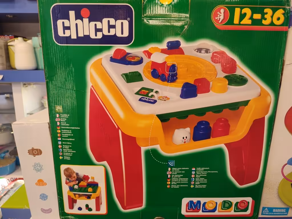 اسباب بازی میز لگو و قطار بازی چیکو ایتالیا دو کاره جدید موزیکال و اموزشی  chicco 2in1  MODO