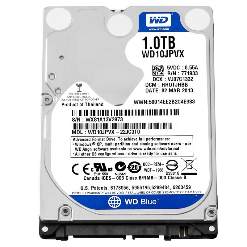 خرید و قیمت هارد دیسک اینترنال وسترن دیجیتال سری آبی مدل WD10SPZX ظرفیت 1 ترابایت