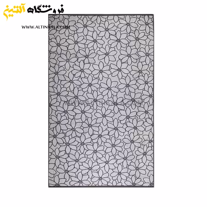 حوله دستی برق لامع طرح فلاور طوسی 90×50