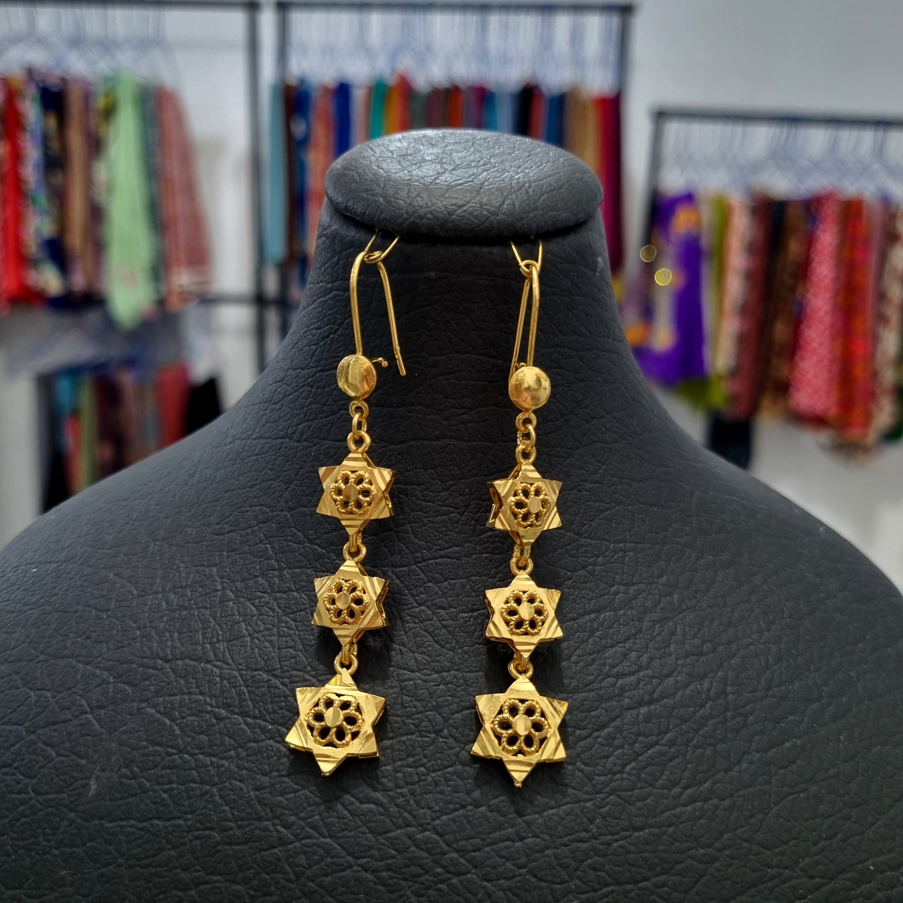 گوشواره زنانه مجلسی آویزی طرح طلارنگ ثابت کیفیت عالی ارسال رایگان کد49