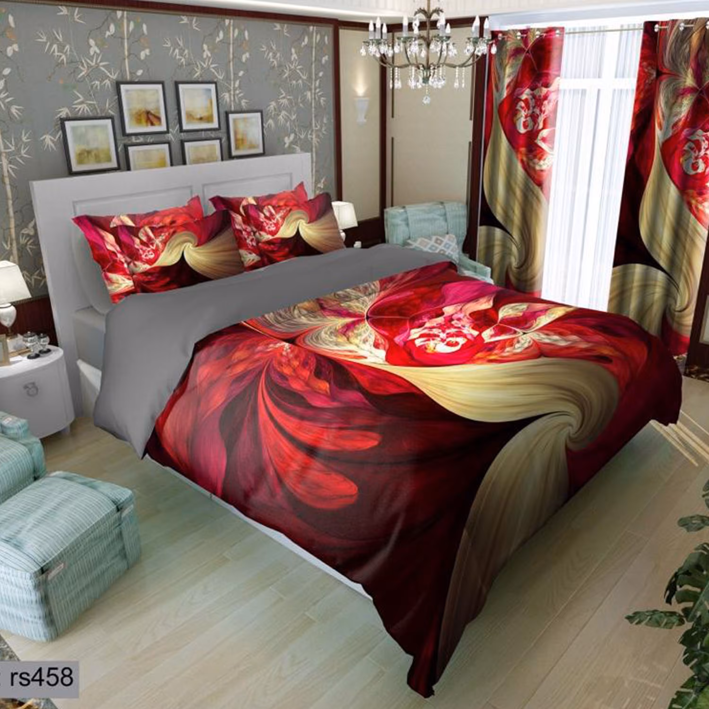 سرویس روتختی 1 نفره تنسل چاپی برندترک لند (Turk Land)  کد rs 458
