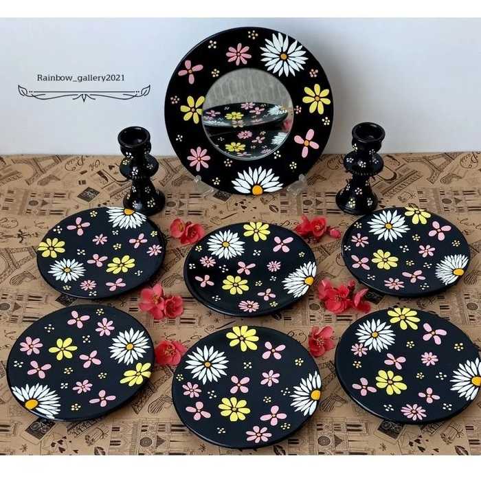 هفت سین سفال طرح گل بابونه