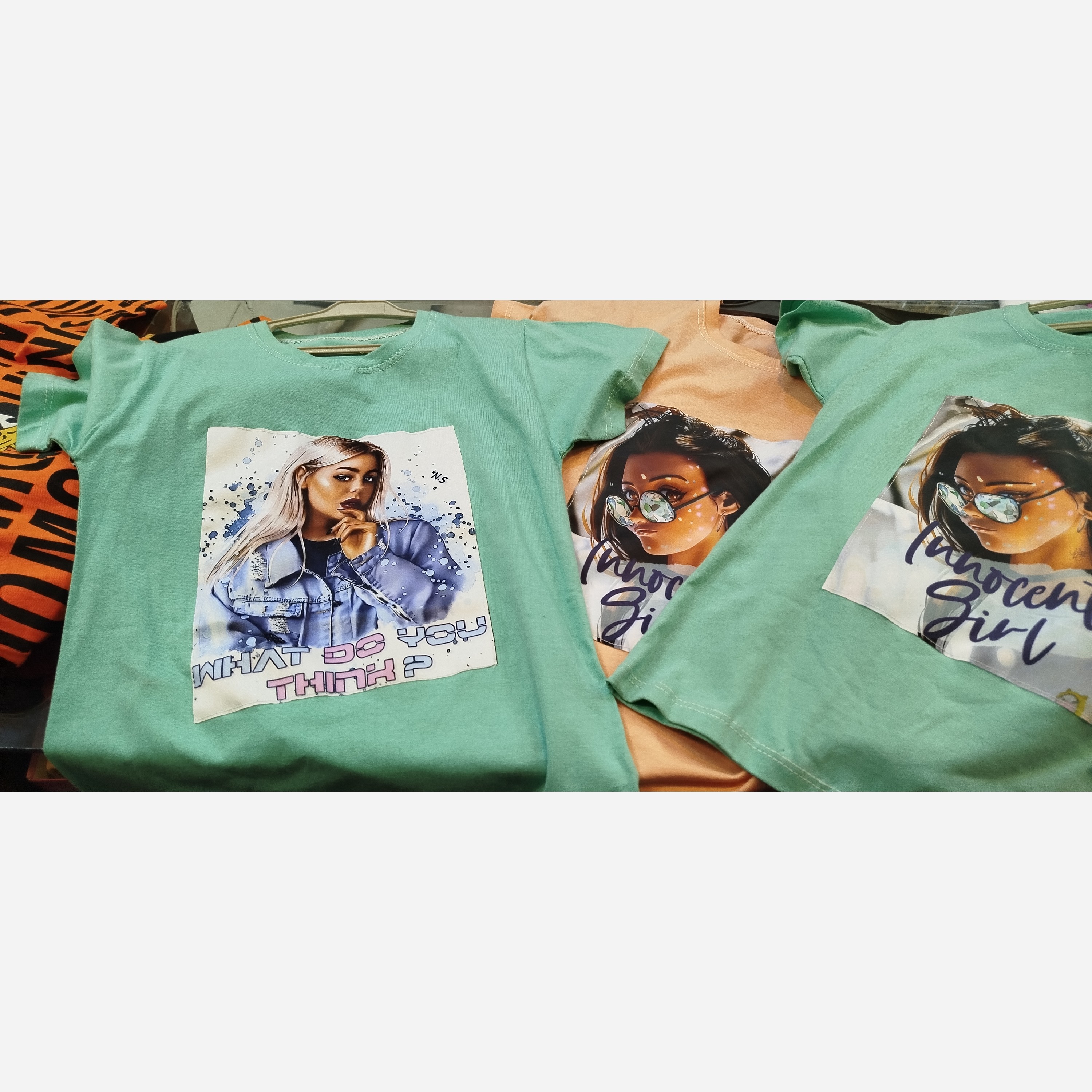 تیشرت در رنگ و طرح های مختلف سایز نوجوان رنگ بندی و طرح بندی فری سایز