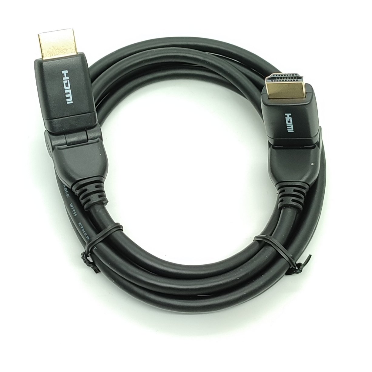 کابل اچ دی ام ای hdmi طول 1.5متر دارای قابلیت تغییر حالت سر کابل تا90درجه رنگ مشکی
