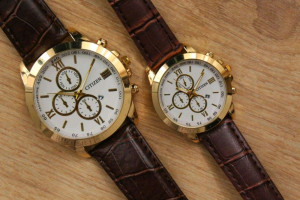 ست ساعت سیتیزن بند قهوه ای