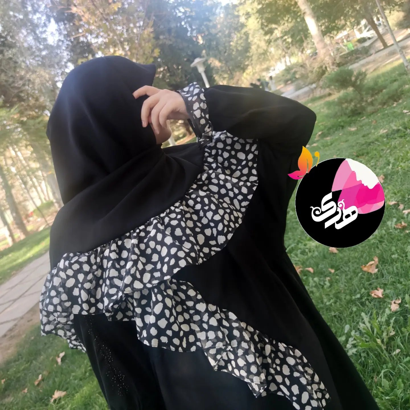 روسری چیندارسیاه وسفید