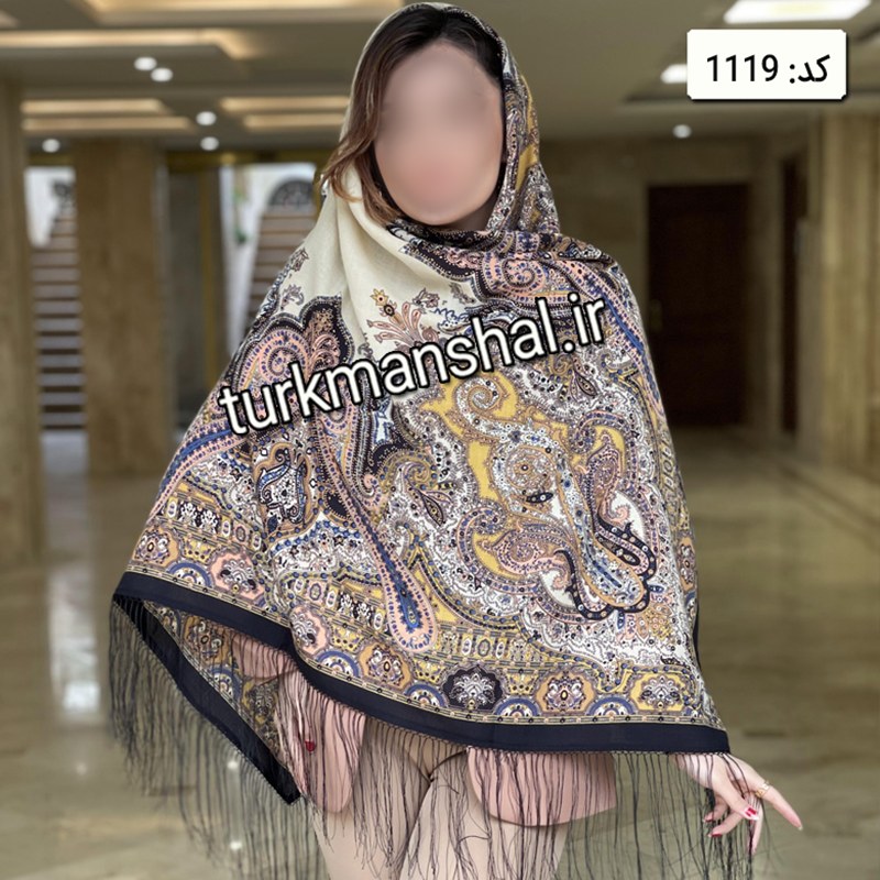 روسری ترکمن ابریشمی (ایتالیایی) کد 1119